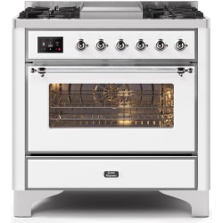 36 Inch Freestanding Dual Fuel Gas Range  - 36 Inch White Natural Gas Freestanding Range view