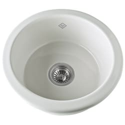 18.25 Inch Under Mount Single Bowl Fireclay Sink  - Parchment Finish view