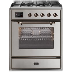 30 Inch Freestanding Dual Fuel Range  - 30 Inch Stainless Steel Natural Gas Freestanding Range view