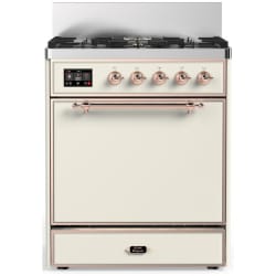 30 Inch Freestanding Dual Fuel Range  - 30 inch Dual Fuel Range with 5 Black Brass Burners view