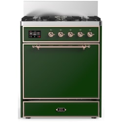 30 Inch Freestanding Dual Fuel Range  - 30 inch Dual Fuel Range with 5 Black Brass Burners view