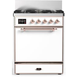 30 Inch Freestanding Dual Fuel Range  - 30 inch Dual Fuel Range with 5 Black Brass Burners view