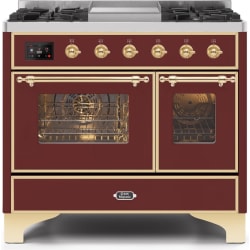 40 Inch Freestanding Dual Fuel Range - 40 Inch Burgundy Natural Gas Freestanding Range view