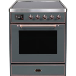 30 Inch Freestanding Induction Range  - Majestic II 30 Inch Electric Freestanding Range in Blue Grey with Bronze Trim view