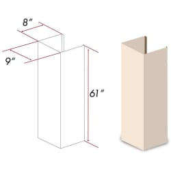 61 In. Wooden Chimney Extension for Ceilings up to 12.5 Ft. - 61 in. Wooden Chimney Extension view