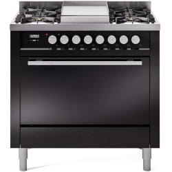 36 Inch Freestanding Dual Fuel Range (Solid Door)  - 36 Inch Freestanding Dual Fuel Range in Front View view