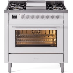 36 Inch Freestanding Dual Fuel Range  - 36 Inch Triple Glass Door Freestanding Dual Fuel Range with 6 Sealed Burner and Griddle view