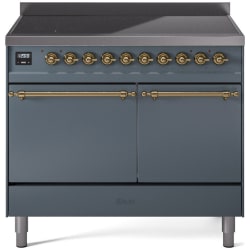 40 Inch Freestanding Induction Range  - 40 Inch Solid Door Freestanding Induction Range in Brass Trim with 6 Elements view