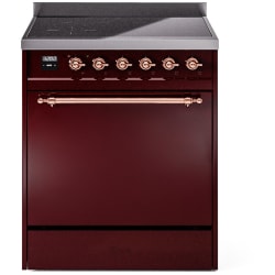 30 Inch Freestanding Induction Range  - 30 Inch Solid Door Freestanding Induction Range in Copper Trim with 4 Elements view