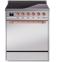 30 Inch Freestanding Induction Range  - 30 Inch Solid Door Freestanding Induction Range in Copper Trim with 4 Elements view