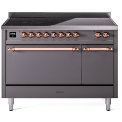 48 Inch Freestanding Induction Range  - 48 Inch Solid Door Freestanding Induction Range in Copper Trim with 6 Elements view