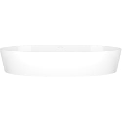 17 Inch Oval Vessel Bathroom Sink  - 17 Inch Oval Vessel Bathroom Sink with Drain Hole Center view