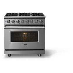 36 Inch Freestanding Dual Fuel Range  - 36"W. Dual Fuel Range; Six Burners view