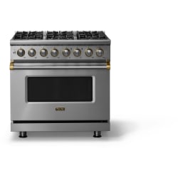 36 Inch Freestanding Dual Fuel Range  - 36"W. Dual Fuel Range; Six Burners view