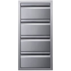 Stainless Steel Access Drawer  - 15 Inch Quadruple Access Drawer With Soft Close view