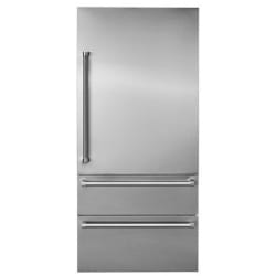 36 Inch Integrated Bottom Freezer Refrigerator Door Panels Kit  - Stainless Steel, Right Hinge view