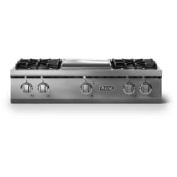 36 Inch Gas Rangetop  - 36 Inch Gas Rangetop with 4 Sealed Burners, 12" Integrated Griddle view