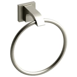 6 1/2 Inch Wall Mounted Towel Ring: Brushed Nickel - 6 1/2 Inch Wall Mounted Towel Ring in Brushed Nickel view
