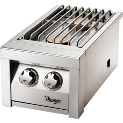 14 Inch Built-in Natural Gas Double Side Burner  - Double Brass Burner view