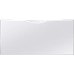 27 Inch Pedestal for Smart Front Load Washer and Dryer: White - White Front view
