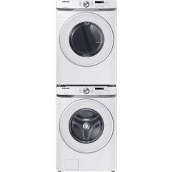 Stacked Front Load Washer and Gas Dryer Set in White - Stacked Washer and Dryer in White view
