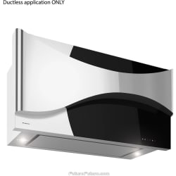36 Inch Wall Mount Range Hood  - 36 Inch Aesthetics Black Wall Mount Range Hood in Angled View view