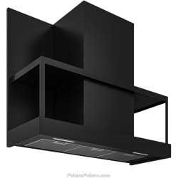 Wall Mount Range Hood  - 36 Inch Counter Black Wall Mount Range Hood in Angled View view