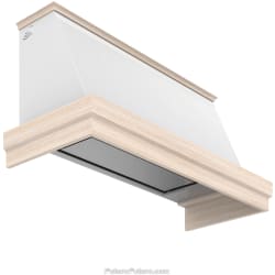Wall Mount Range Hood  - 48 Inch Art Tempo White Wall Mount Range Hood in Angled View view