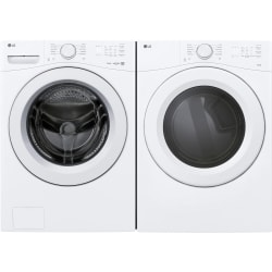 Side-by-Side Front Load Washer and Electric Dryer Set in White - 27 Inch Smart Front Load Washer view