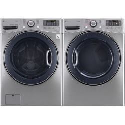 LG 357 Series Front Load Washer + Dryer Pair - Graphite Steel Laundry Pair view