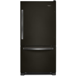 33 Inch Bottom Freezer Refrigerator - Black Stainless Steel Front view