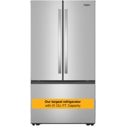 36 Inch Freestanding French Door Refrigerator  - 36 Inch Freestanding French Door Bottom Mount Refrigerator in Front View view