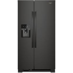 36 Inch Freestanding Side by Side Refrigerator  - Black Front view