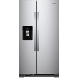 36 Inch Freestanding Side by Side Refrigerator - Monochromatic Stainless Steel view