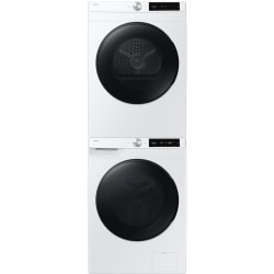 Stacked Front Load Washer and Electric Dryer Set in White - Stacked Washer & Dryer Set with Front Load Washer and Electric Dryer in White view
