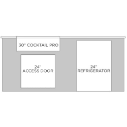 Pre-Assembled Outdoor Island for 30 Inch Cocktail Station - Cocktail Station Layout view