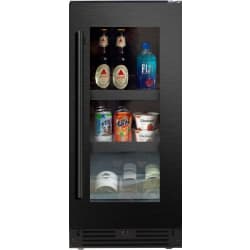 15 Inch Freestanding/Built-In Undercounter Beverage Center  - 15 Inch Freestanding/Built-In Undercounter Beverage Center with 66 Can Capacity in Front View view