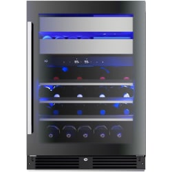 24 Inch Undercounter Dual Zone Wine and Weed Preservation System - 24 Inch Undercounter Dual Zone Wine and Weed Preservation System with 30 Bottle Capacity in Front View view