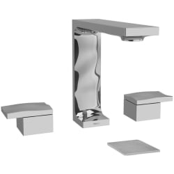 Double Lever Handle Widespread Lavatory Faucet  - Widespread Lavatory Faucet in Chrome view