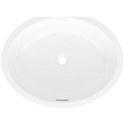 17 Inch Oval Undermount Bathroom Sink  - 17 Inch Oval Undermount Bathroom Sink with Drain Hole Center view