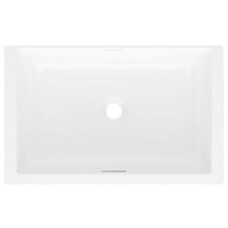 14 Inch Rectangular Undermount Bathroom Sink  - 14 Inch Rectangular Undermount Bathroom Sink with Drain Hole Center view