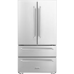 36 Inch 4-Door Freestanding French Door Refrigerator - Front View view