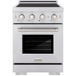24 Inch Freestanding Induction Range  - ZLINE 24 in. 3.2 cu. ft. Paramount Induction Range with 3 Element Cooktop and Electric Convection Oven in Stainless Steel (SINR24) 24 Inch Freestanding Induction Range view