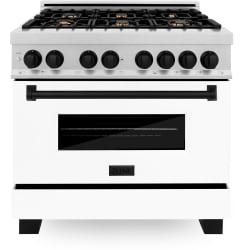 36 Inch Freestanding Dual Fuel Range - Front view
