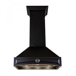 36 Inch Designer Series Wooden Wall Mount Range Hood in Black  - 36 Inch Wooden Wallmount Range Hood view