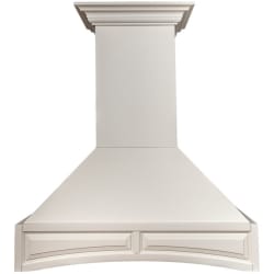 36 Inch Wooden Wall Mount Range Hood - Elegant Wooden Exterior with Crown Molding view