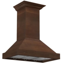 48 Inch Designer Series Wooden Wall Range Hood  - angled view