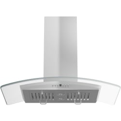 Island Mount Range Hood  - Front Controls with Glass Canopy view