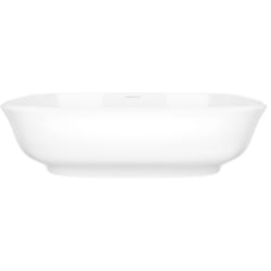 16 Inch Rounded Rectangle Vessel Bathroom Sink  - 16 Inch Rounded Rectangle Vessel Bathroom Sink with Drain Hole Center view