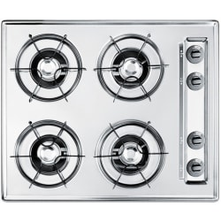 24 Inch Gas Cooktop  - Chrome view